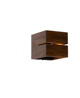 Nástenné osvetlenie Rustikálna nástenná lampa z orechového dreva 9,7 - Transfer Groove