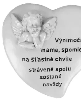 Sošky, figurky - anjeli MAKRO - Srdce s anjelom 19x20cm