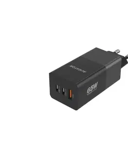 Predlžovacie káble Aligator CHPD0027 - Rýchlonabíjací adaptér GaN PD 65W 2xUSB-C + USB-A čierna CHPD0027