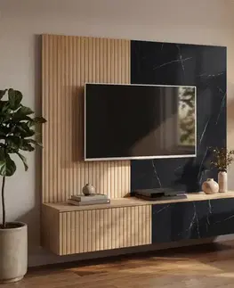 Obývacie steny Obývacia Stena Noir I Dcms Nr1 Cremona Oak/Marble Black
