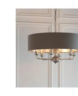 Svietidlá Endon 94415 - Luster na reťazi HIGHCLERE 8xE14/40W/230V šedá/lesklý chróm 94415