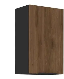 Kuchynské horné skrinky KONDELA Menzo 45 G-72 1F horná kuchynská skrinka čierna / orech