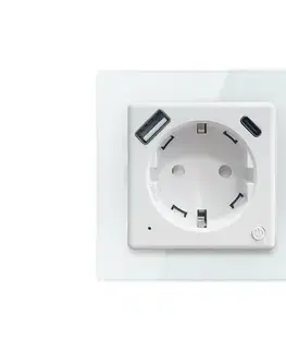 LED osvetlenie  NEO 07552L - Inteligentná zásuvka typ F 16A/230V s 1× USB-A a 1× USB-C PD 20W 07552L
