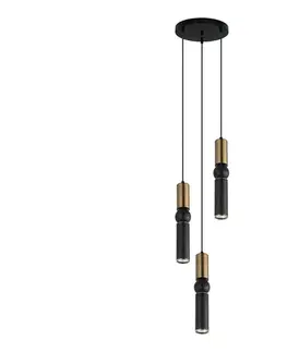 Svietidlá  PND-14290-3-BRO-BK - Luster na lanku ISIDORA 3xGU10/25W/230V čierna/bronz PND-14290-3-BRO-BK
