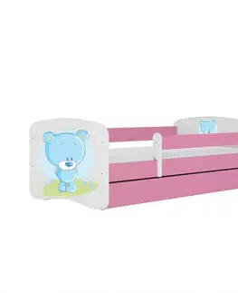 Postele pre dievčatá Detská Posteľ. Babydreams+Sz+M Ružová 70x140 Medveď Mod