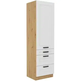 Kuchynské skrinky stojace Kuchynská skrinka LUNA biela mat/artisan 60dks-210 3s 1f