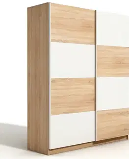 Šatníkové skrine Skriňa Alfa 3 150 cm dub sonoma/biela