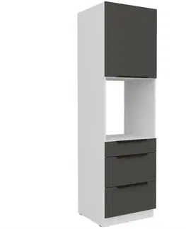 Kuchynské skrinky stojace Kuchynská skrinka Aria-Gr/Wh Anti Fingerprint 60dps-210 1f 3s