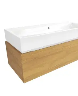 Kúpeľňový nábytok Kúpeľňová skrinka s umývadlom SAT Feel 100x30x46 cm medový dub mat SATFEEL100DMU2 SATFEEL100DMU2