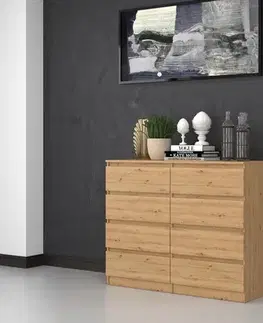 Komody a skrinky Široká komoda so zásuvkami WALMA M8 120, dub artisan