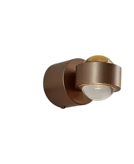 Nástenné osvetlenie Dizajnové nástenné svietidlo tmavý bronz vrátane LED IP44 - Lens