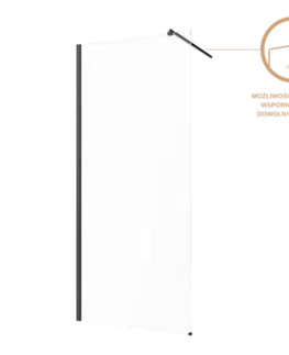 Sprchovacie kúty INVENA - Walk-in II 110x200cm, číra 8mm shiny-glass, čierna AK-32-111-S