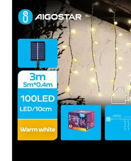 LED osvetlenie  B.V.  - LED solárny svetelný reťazec 100× LED / 8 funkcií, 8×0,4 m, IP65, teplá biela B10201JF7