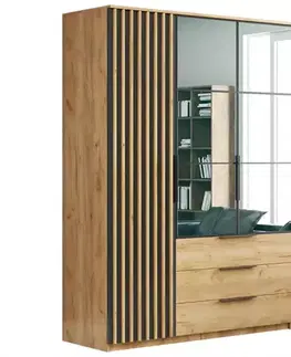 Šatníkové skrine Skriňa Sorento s lamelami 150x215x6