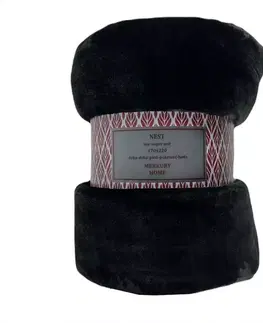 Ozdobné prikrývky Deka Nest Super Soft čierna 170x220 Merkury Home