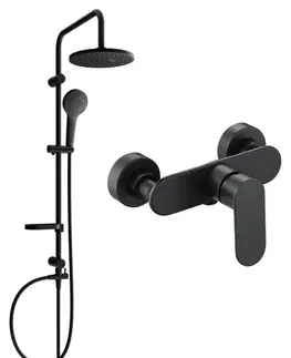 Sprchy a sprchové panely MEXEN/S - Erik sprchový stĺp vrátane sprchovej batérie Milo, čierna 71340205-70