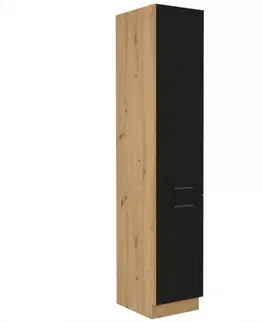 Kuchynské skrinky stojace Skrinka do kuchyne  Modena 40dk-210 2f čierny/dub artisan