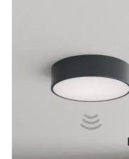 Svietidlá BRILAGI - Kúpeľňové stropné svietidlo s pohybovým senzorom CLARE 2xE27/24W/230V pr. 30 cm antracit IP54 8590828125686