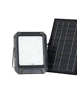 LED osvetlenie  LED solárny reflektor 10W/3,7V IP65 4000K čierny + DO 23438
