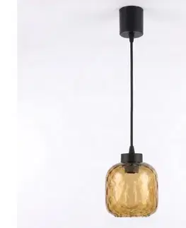 Svietidlá BRILAGI - LED luster na lanku R GLASS 1xE27/60W/230V priemer 14 cm čierna/dymová hnedá NSTK7703+TK6439A