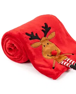 Prikrývky 4Home Vianočná deka Happy Reindeer, 150 x 200 cm