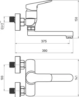 Kuchynské drezy NOVASERVIS NOVASERVIS - Drezová umývadlová batéria 100 mm Metalia 54, chróm 54079,0