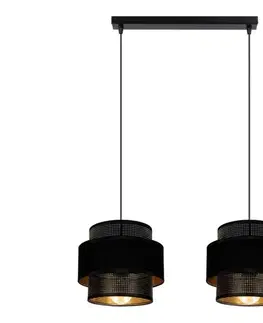 Svietidlá  Luster na lanku NESS 2xE27/60W/230V čierna 0982