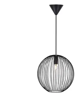 Svietidlá Nordlux - Závesné svietidlo na lanku BERONI 1xE27/60W/230V čierne priemer 35 cm 2213303003
