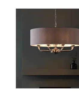 Svietidlá Endon 99152 - Luster na reťazi HIGHCLERE 8xE14/40W/230V šedá/matný chróm 99152