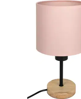 Lampy BRILAGI - Stolná lampa BOBO WOOD 1xE27/25W/230V dub/čierna/ružová BG1567+BG5582