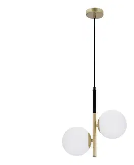 Svietidlá  Luster na lanku DUO 2xE14/40W/230V zlatá/čierna 32-01269
