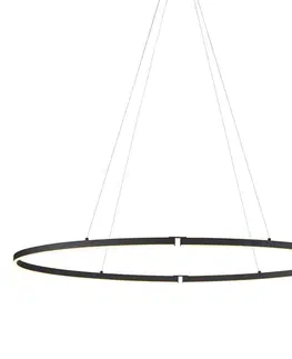 Závesné svietidlá Dizajnové závesné svietidlo čierne oválne 120 cm vrátane LED 3-stupňové stmievateľné - Ovallo