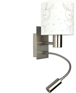 Svietidlá BRILAGI - LED flexibilná lampa BOBO 1xE27/25W/230V + LED/3W m. chróm/biela/zajačiky BG1556+BG5580
