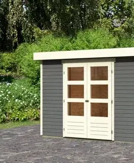 Drevené Drevený záhradný domček ASKOLA 5 s prístavkom 240 Lanitplast