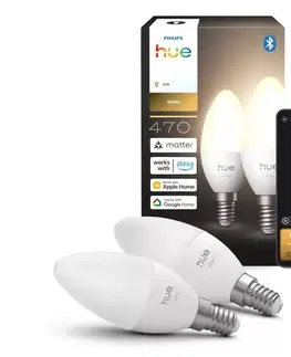 LED osvetlenie SADA 2x stmievateľná LED žiarovka Philips Hue WHITE B39 E14/3,9W/230V 2700K 8721103099662