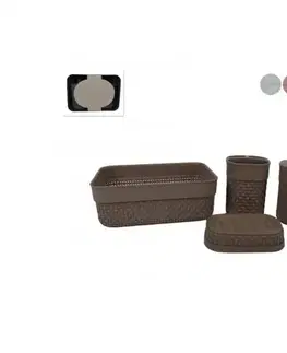 Kúpeľňové doplnky (ostatné) MAKRO - Súprava kúpeľňová 4ks rôzne farby