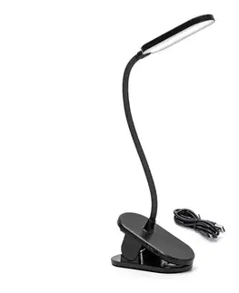 Lampy  B.V.  - LED Stmievateľná nabíjacia stolná lampa s klipom LED/2,5W/5V čierna B10311J05