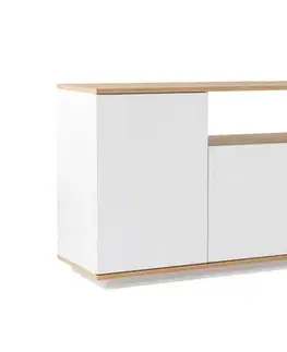 Komody Konzolový stolík Arista - White, Cadiz Oak