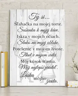 Tabuľky s venovaním (darčeky) Darčeky pre zamilovaných - Ty si... - valentínske vyznanie lásky na tabuľke