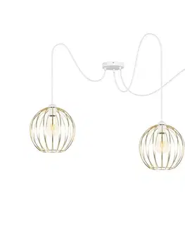 Svietidlá  Luster na lanku MATT 3xE27/60W/230V pavúk biela/zlatá 0853