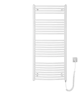 Svietidlá Aqualine - Kúpeľňový elektrický radiátor ORBIT-E 600W 132x60 cm biely okrúhly ILEO36T