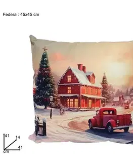 Vianočné dekorácie MAKRO - Vankúš vianočný 41x41cm LED rôzne druhy