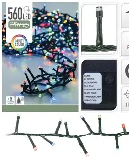 Vianočné osvetlenie Kinekus Svetlo vianočné 560 LED farebné, s funkciami, 11m, na 180cm stromček, vonkajšie/vnútorné