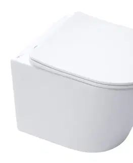 Záchody Wc závesné SAT Infinitio vrátane dosky softclose, biela matná, zadný odpad SATINF010RREXPWM SATINF010RREXPWM