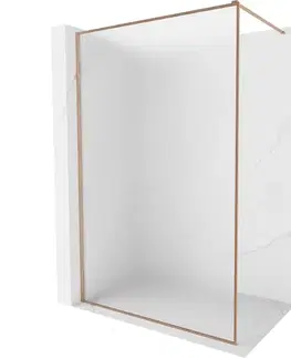 Sprchové dvere MEXEN/S - Kyoto-XF Sprchová zástena WALK-IN s rámom 60 x 202, dekor 10 mm, meď kartáčovaná 800-060-104-65-30-X