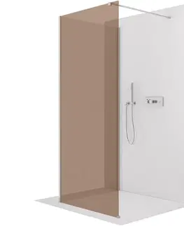 Sprchové dvere CERANO - Sprchová zástena Walk-in Onyx Corner Cube Ľ/P - 8 mm - hranatá vzpera - chróm, bronzové sklo - 120x50x200 CER-688360