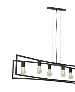 Svietidlá  Luster na lanku TUNJA 6xE27/60W/230V čierna 1761