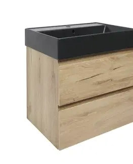 Kúpeľňový nábytok Kúpeľňová skrinka 2 zásuvková s umývadlom SAT B-Way 59x50x45 cm dub mat BWAY260OAKU2BB BWAY260OAKU2BB