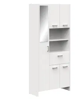Kúpeľňový nábytok Vysoká skrinka 1+4 dvere + 1 zás. KORAL biela