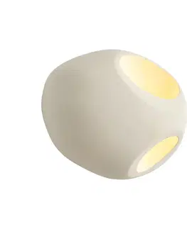 Nástenné osvetlenie Nástenná lampa Japandi krémová okrúhla 28 cm - Pietra